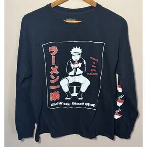Naruto Shippuden Ichiraku Ramen Shop Long-Sleeve Black T-Shirt L